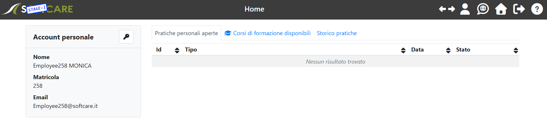 Homepage portale dipendenti