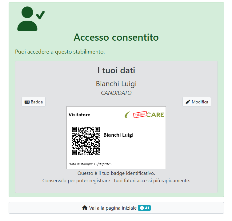 Accesso consentito